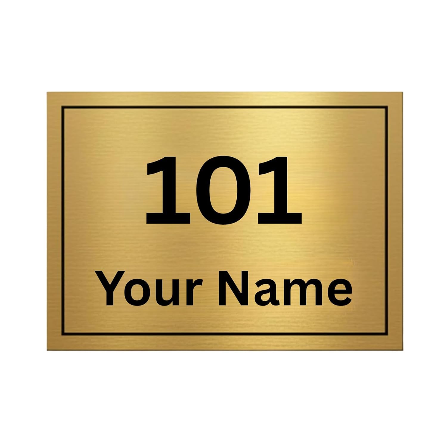 Customized Acrylic Name Plate | Personalized House Number Sign for Home & Office | Premium Brushed Finish | Modern, Weatherproof(Self-Adhesive) | Flat/Apartment/Hotel Door Sign (4 x 6 Inches) (Golden)-image-20