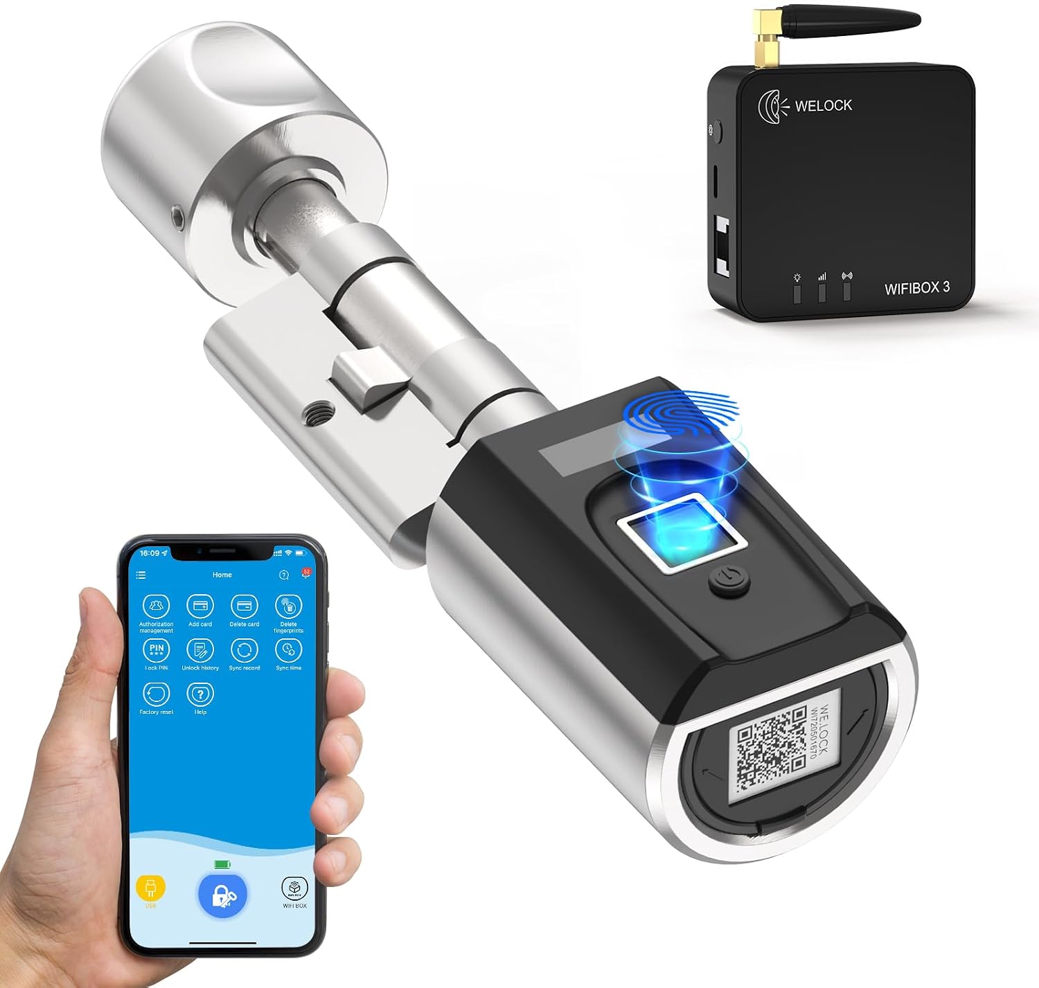 Welock SECBN51 with WiFi Box Fingerprint Lock Front Door Smart Lock