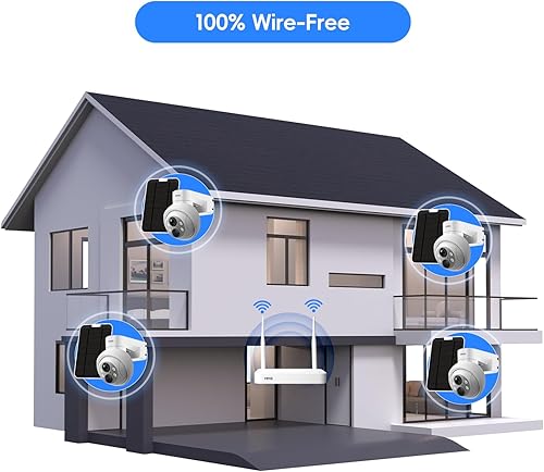 Miniatura 7 de 2.5K Sistema de cámara de seguridad solar inalámbrico MMQ con cámaras solares HD de 10 canales de 4 MP, cámara PTZ WiFi al aire libre, cámara de