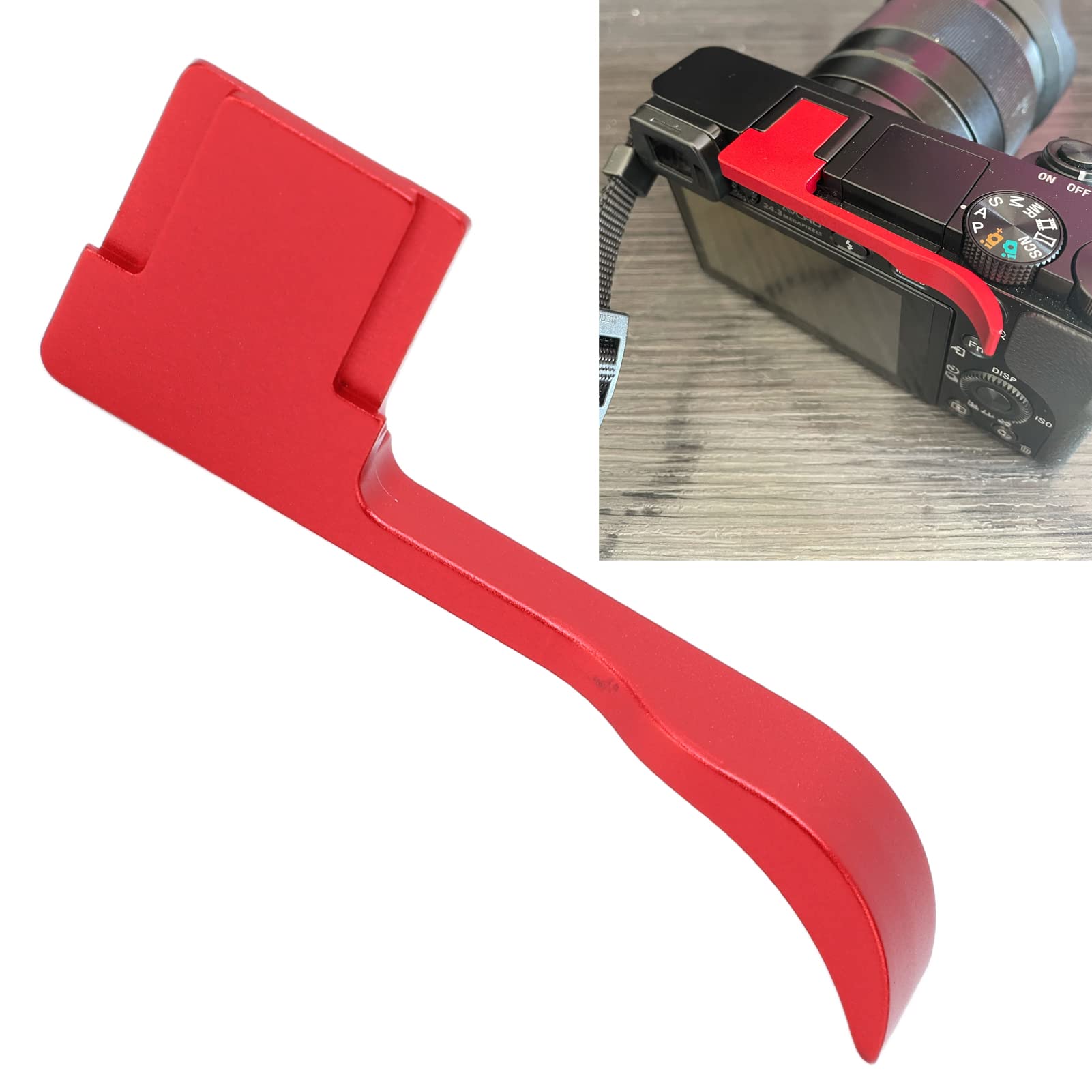 Camera Thumb Handle, Metal Thumb Up Grip Aluminum Alloy Thumb Handle Thumb Grip with Cold Shoe Mount for A7C Camera Upgrade Accessories (#1)
