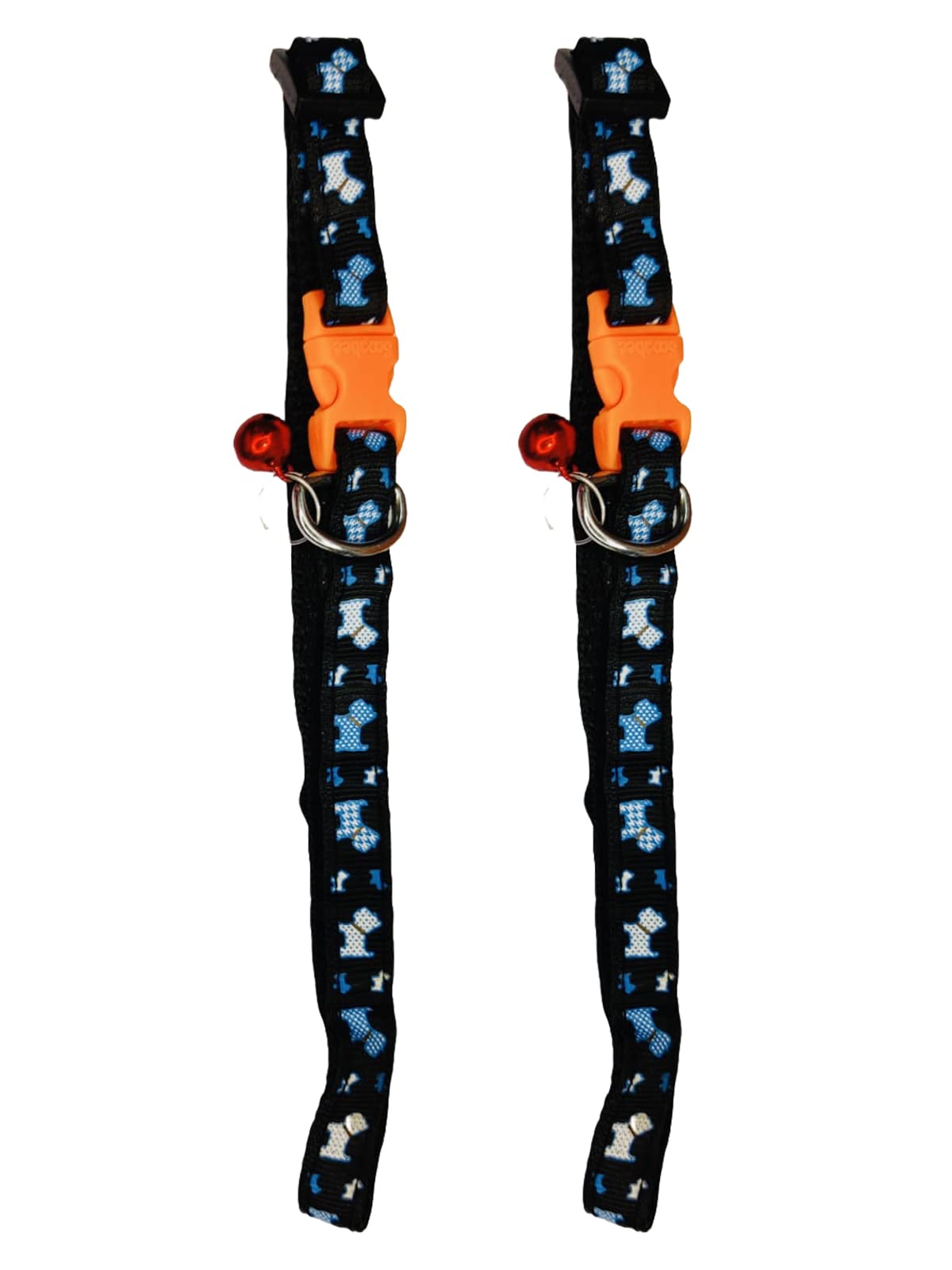 Chullbull Pet Products Nylon Mini Collar Pack of 2 with Bell and Cartoon Prints Lightweight Fancy Collar for Cats, Rabbit and Mini Dog Breeds,2 Bell Collar for Puppy, Black. (B0BCL7SH8N) Amazon Price History, Amazon Price Tracker