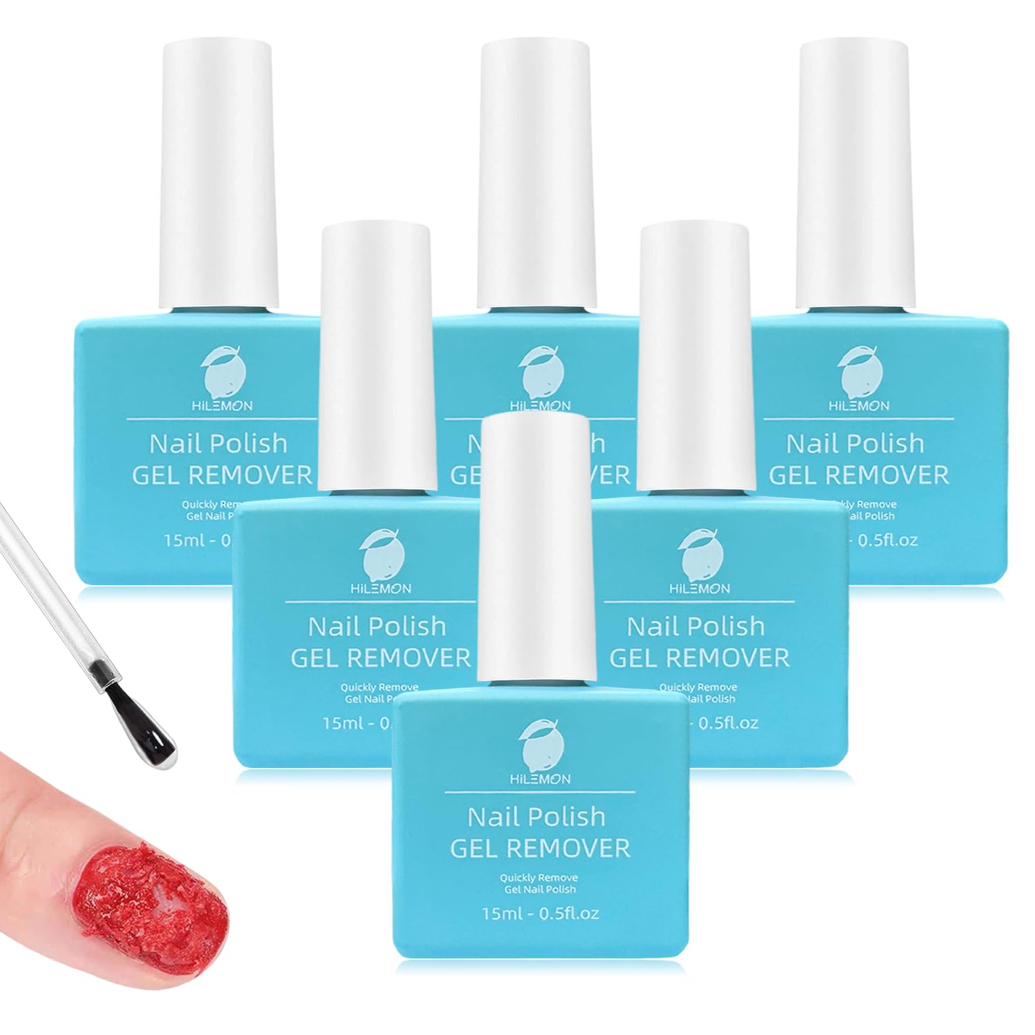 Gel Nail Polish Remover,Easy Remove Gel Polish 3min,6PCS Gel Polish Remover