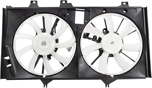 Vista 118 de TRQ Conjunto de ventilador de enfriamiento dual para radiador Compatible con 2004-2006 Lexus ES330 Toyota Camry 2004-2008 Solara LX3115111