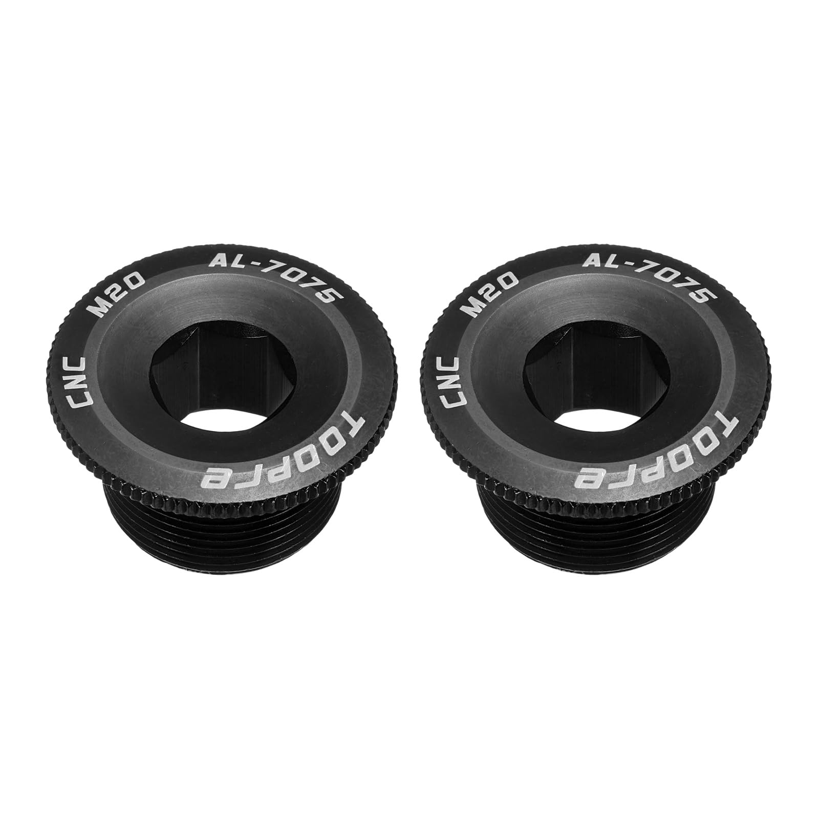 sourcing map 2pcs Bike Crank Cover Screw M20 Aluminum Alloy Bicycle Crank Fixing Bolt Crankset Arm Chainwheel Screws for Mountain Bike, Black