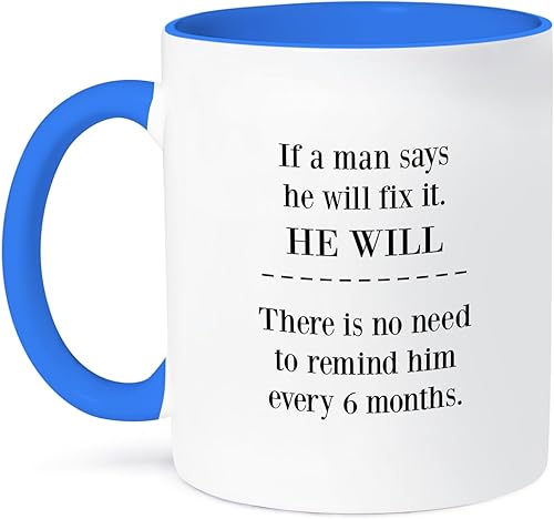 3dRose taza, AzulBlanco