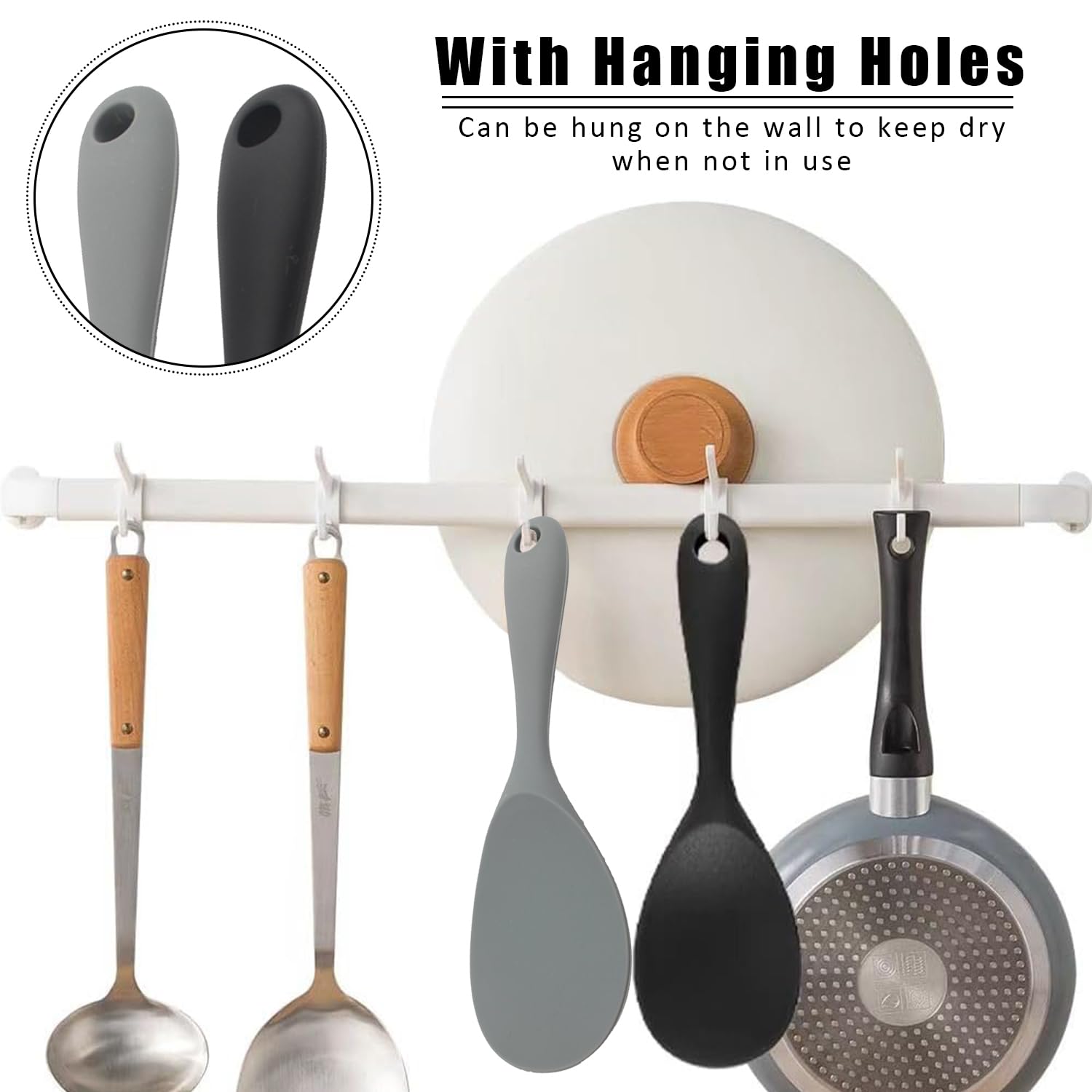 2 Pezzi Cucchiai Da Riso In Silicone - Antiaderenti, Con Anima Acciaio, Per Cucina - Foto 5