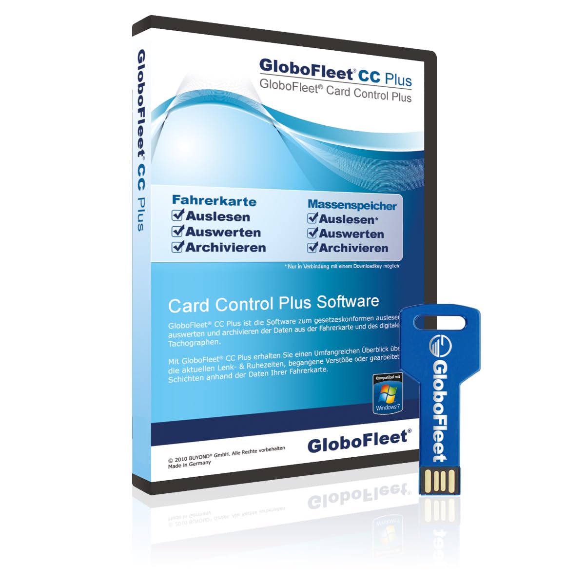 Image secondaire de GloboFleet Card Control Plus Set Kit pour disque/chronotachygraphe Lire, analyser et archiver les données du disque avec mesure