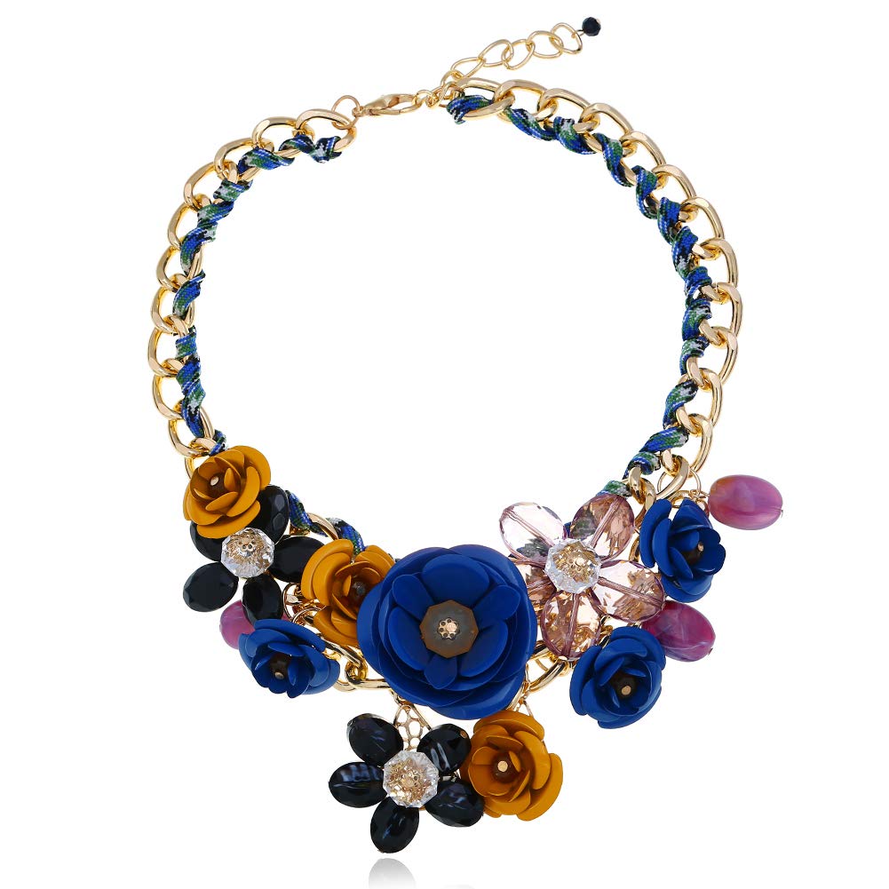 Flower Statement Necklace Choker Chunky Pendant