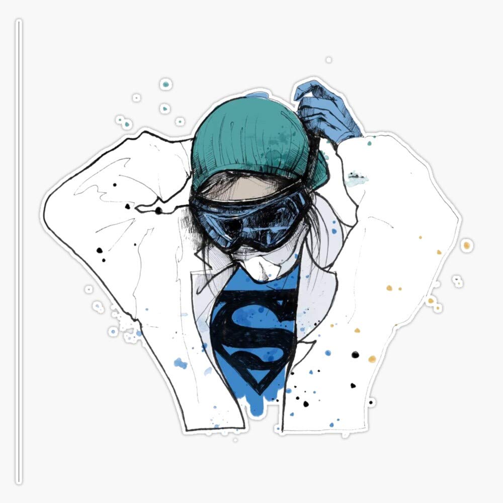 TCT Trading Nurse and Doctor Superhero Vinyl Stickers Waterproof Decal Car, Laptop, Bumper Stickers 5"