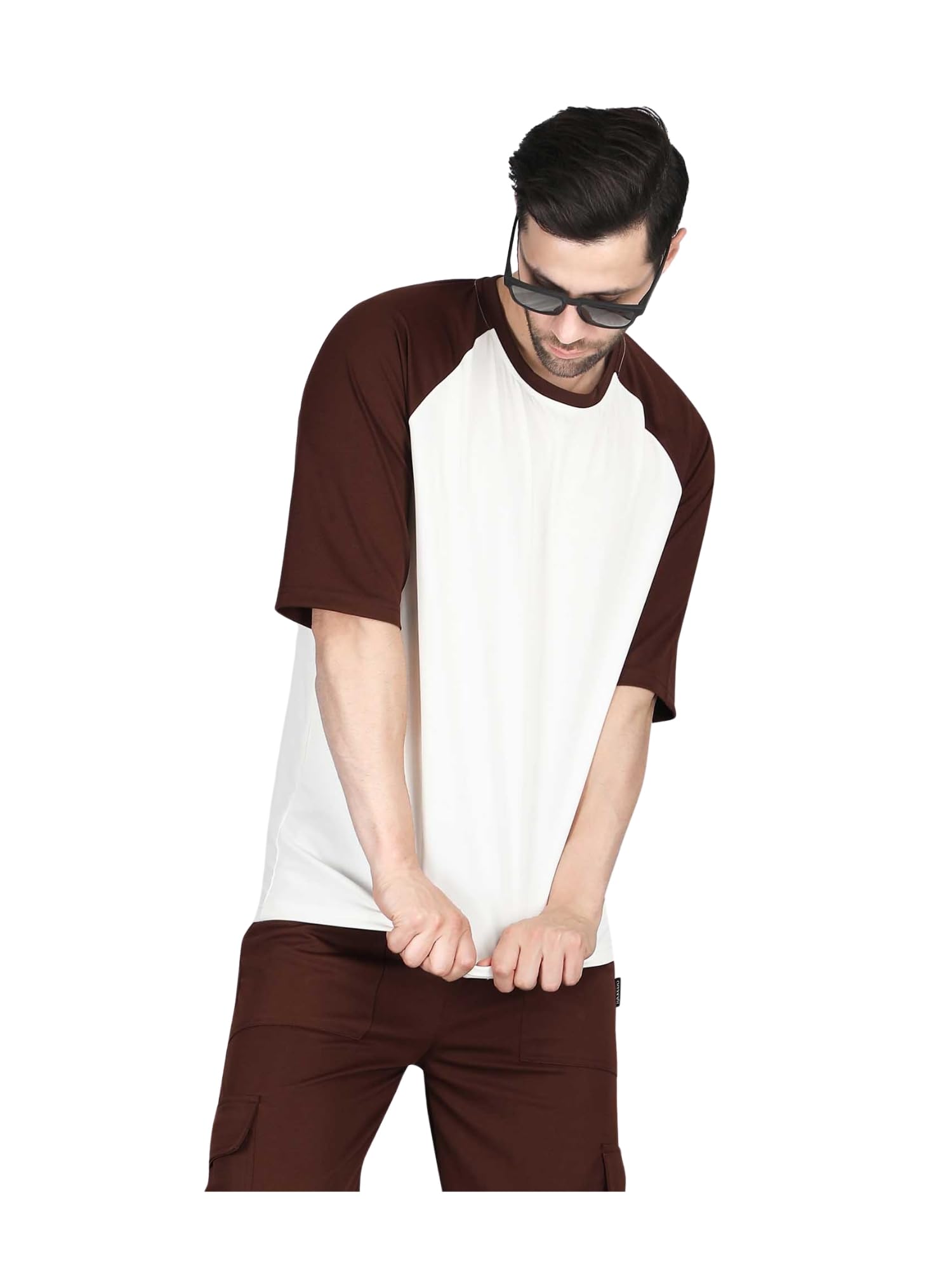 Dry Fit Tshirt for Men, Raglan Style | Oversized Tshirt for Man - Old Money T Shirts for Men, White Plain Tshirts