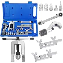 Aisny 10 PCS Brake Line Flaring Tool, Set Pipe Cutter Flaring Device Air Conditioning Pipe Flaring Tool Pipe Cutter Ratchet Wrench for Copper Plastic Aluminium Pipes Car Tool Equipment