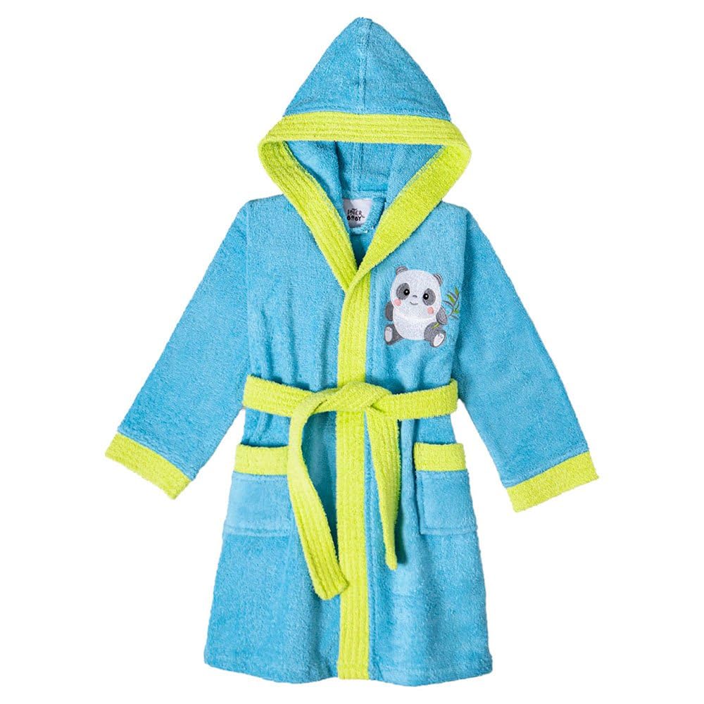 Albornoz Infantil Turquesa 100% Algodón Talla 10-12 Años