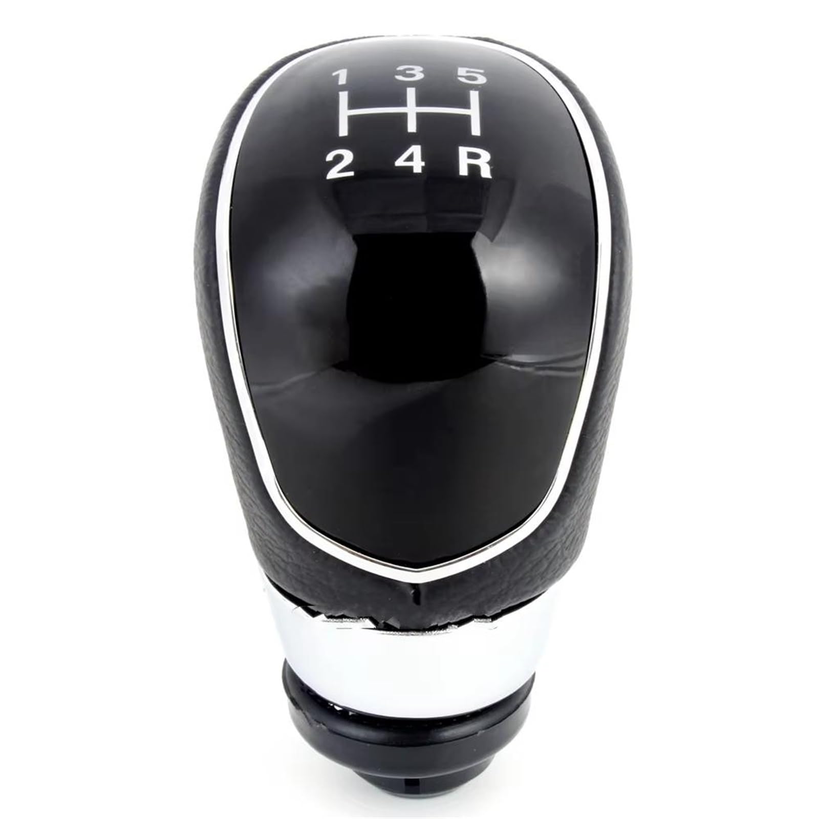 EFDDTBHE Compatible with Fiesta 2008 2009 2010 2011 2012 Silver Black Gear Shift Knob 5 Gear 6 Speed Manual Gear Shift Knob Boot Shifter Handle(5 Speed Knob)