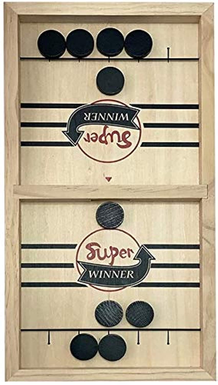 Sucastle Fast Sling Puck Game Paced SlingPuck Winner Board Games Toys Juego For Adults, Mini Wooden Tabletop Sling Puck Game, Fun Toys for Childrens