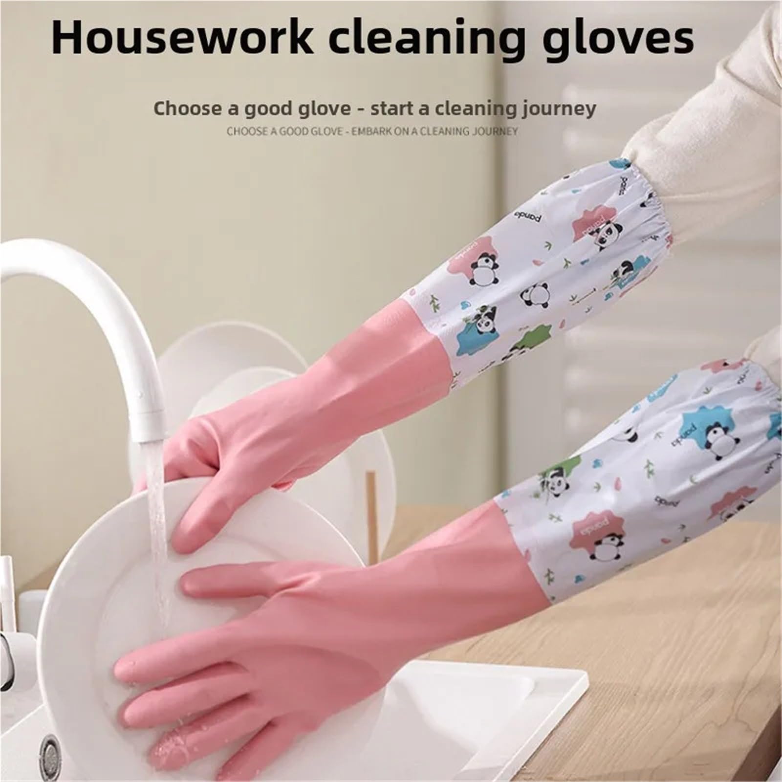 Guantes Limpieza Guantes de cocina for mujer, resistentes, duraderos, al agua, goma