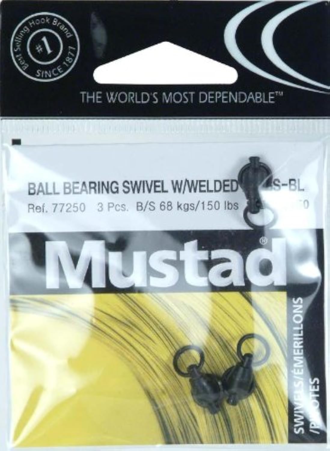 Roulement à billes Mustad 77250 haute précision avec 2 anneaux soudés