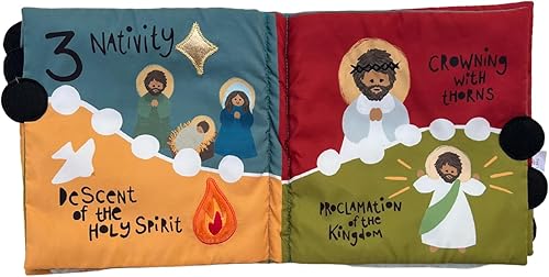 Miniatura 4 de Libro silencioso de rosario para bebés y niños pequeños, explora los misterios del rosario a través del juego, aprendizaje sensorial interactivo