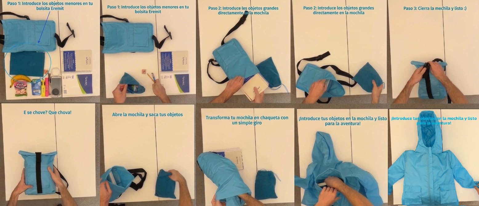 EREMIT Mochila-Chaqueta Reversible e Impermeable (8 años) — view 9