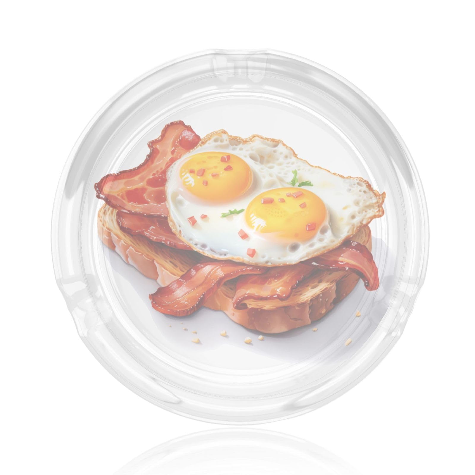 Eggs Bacon On Toasted Bread Glass Ashtray For Cigarettes Ash Trays Case For Home Office Decor