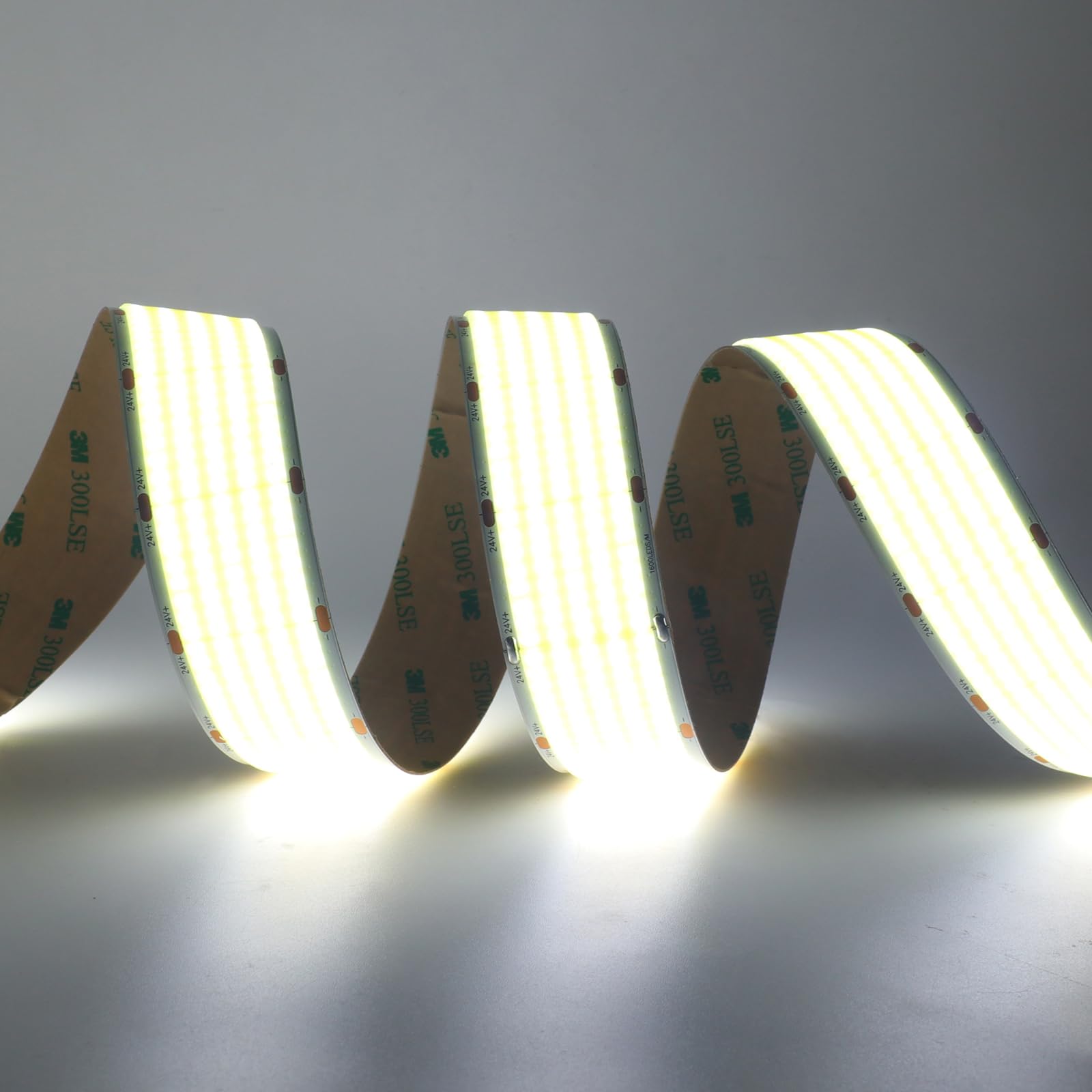 KAFULA 30MM COB LED Light Strip - 1M 24V Super Bright LED Fairy Light CRI90+ | 1600 LEDs | White Light 6000K | Easy DIY Home Decoration Installation [Power Supply not Included]