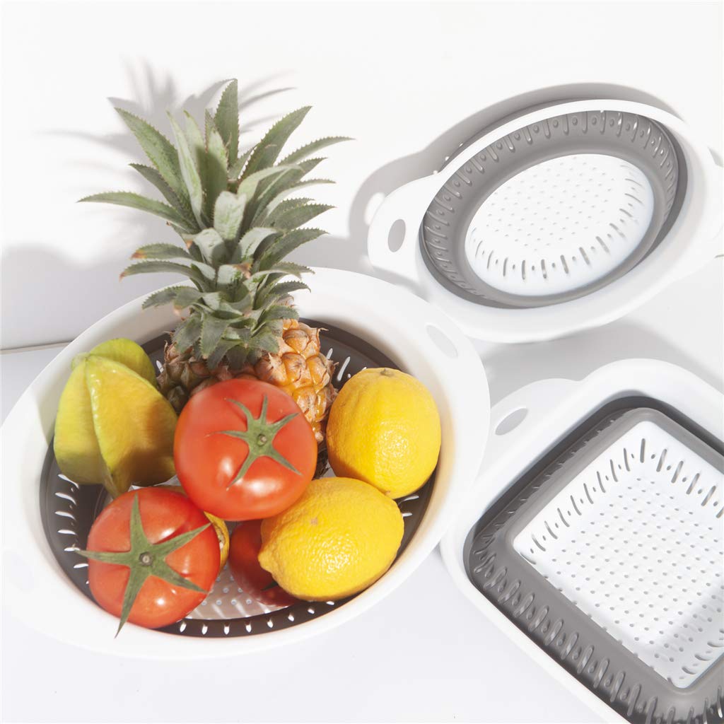 Set 3 Colini Da Cucina Pieghevoli - 2 Da 4 Quarti E 1 Da 2 Quarti, Verde, Blu E Fucsia - Foto 4