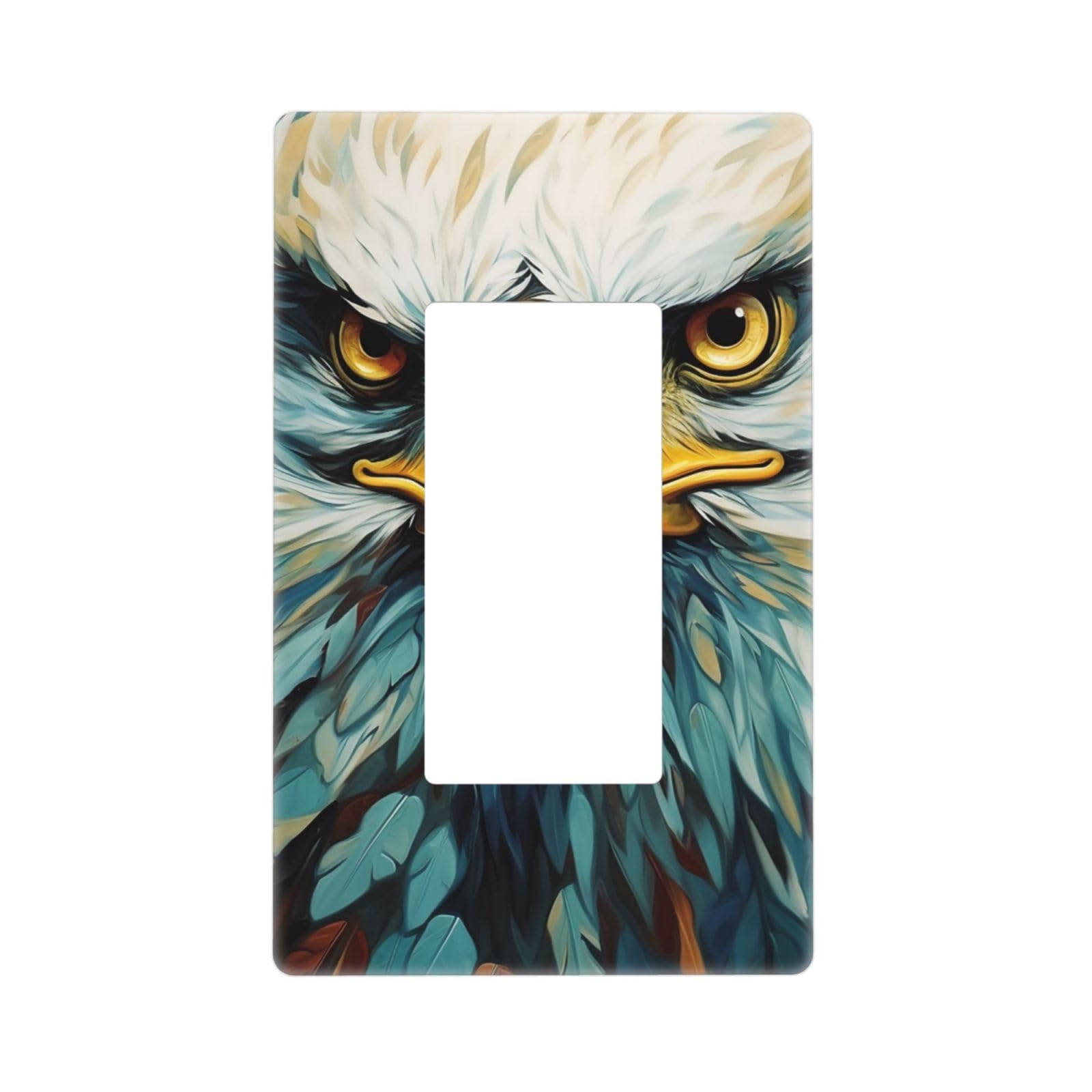 Art Eagle Wall Plate Cover 1 Gang Light Switch Cover Decorative Single Duplex Wall Plates Standard Size Decorator Blank Electrical Switch Plate Cover for Electrical Outlets