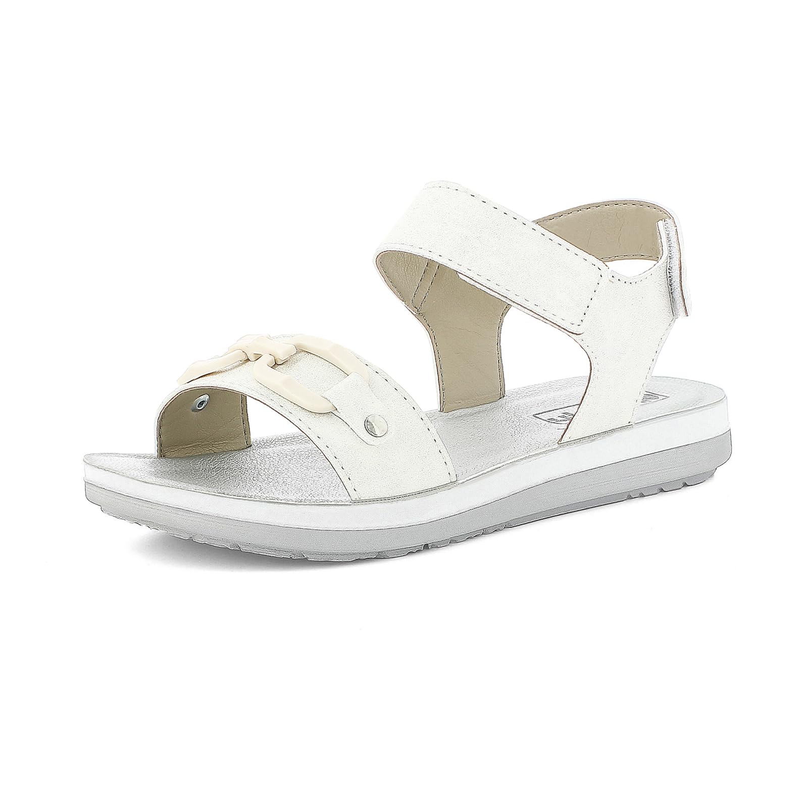 inblu Sandali Donna Bicolor con Chiusura Regolabile a Strappo, Plantare in Pelle, dal 35 al 41, Sabbia, 36 EU