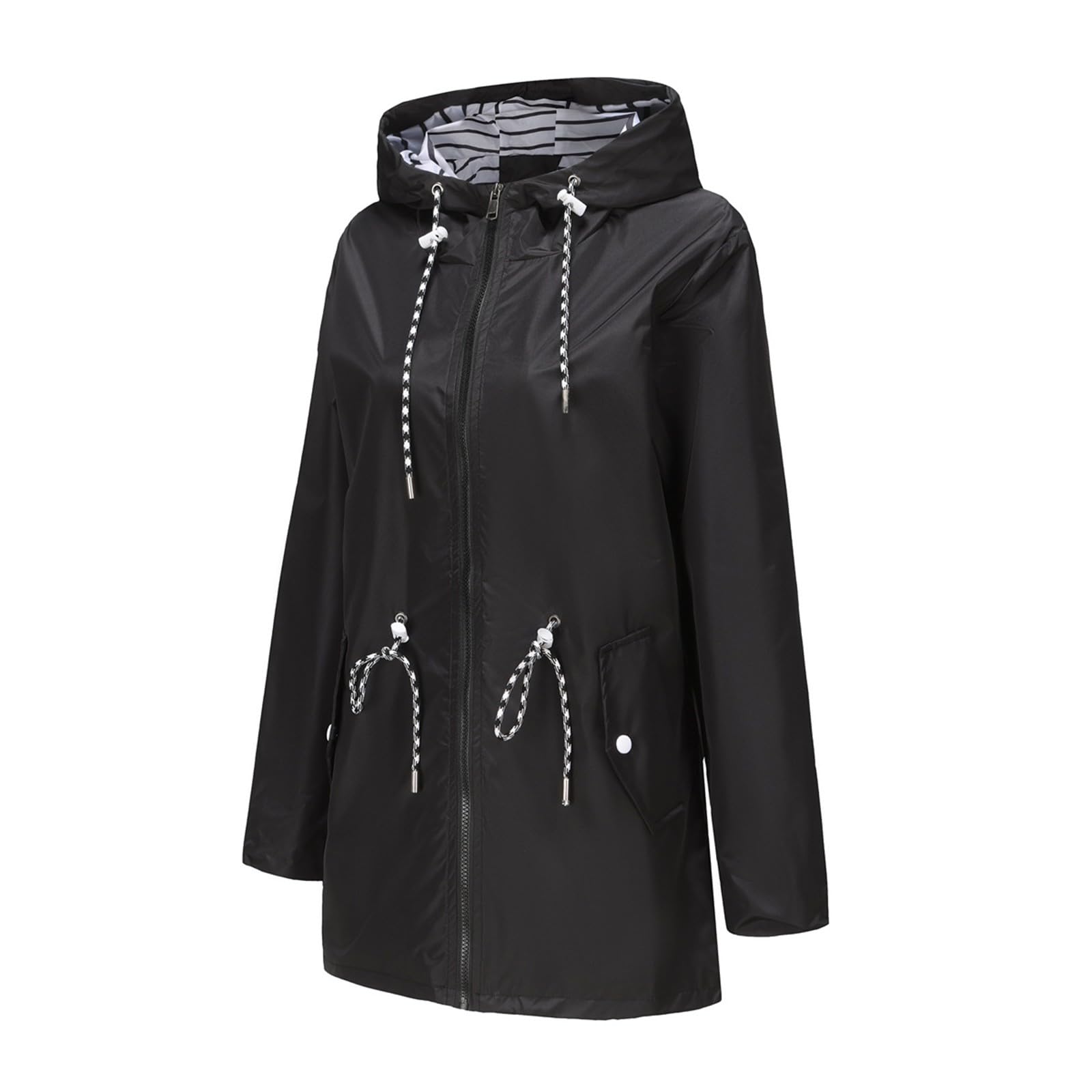 Impermeabili Da Donna Giacca A Antipioggia Impermeabile Leggero Trench Con Cappuccio Esterno Tulle Azzurro Pioggia Lungo Giubbotto Canadian Termica Running Rain Jacket Trekking Antivento