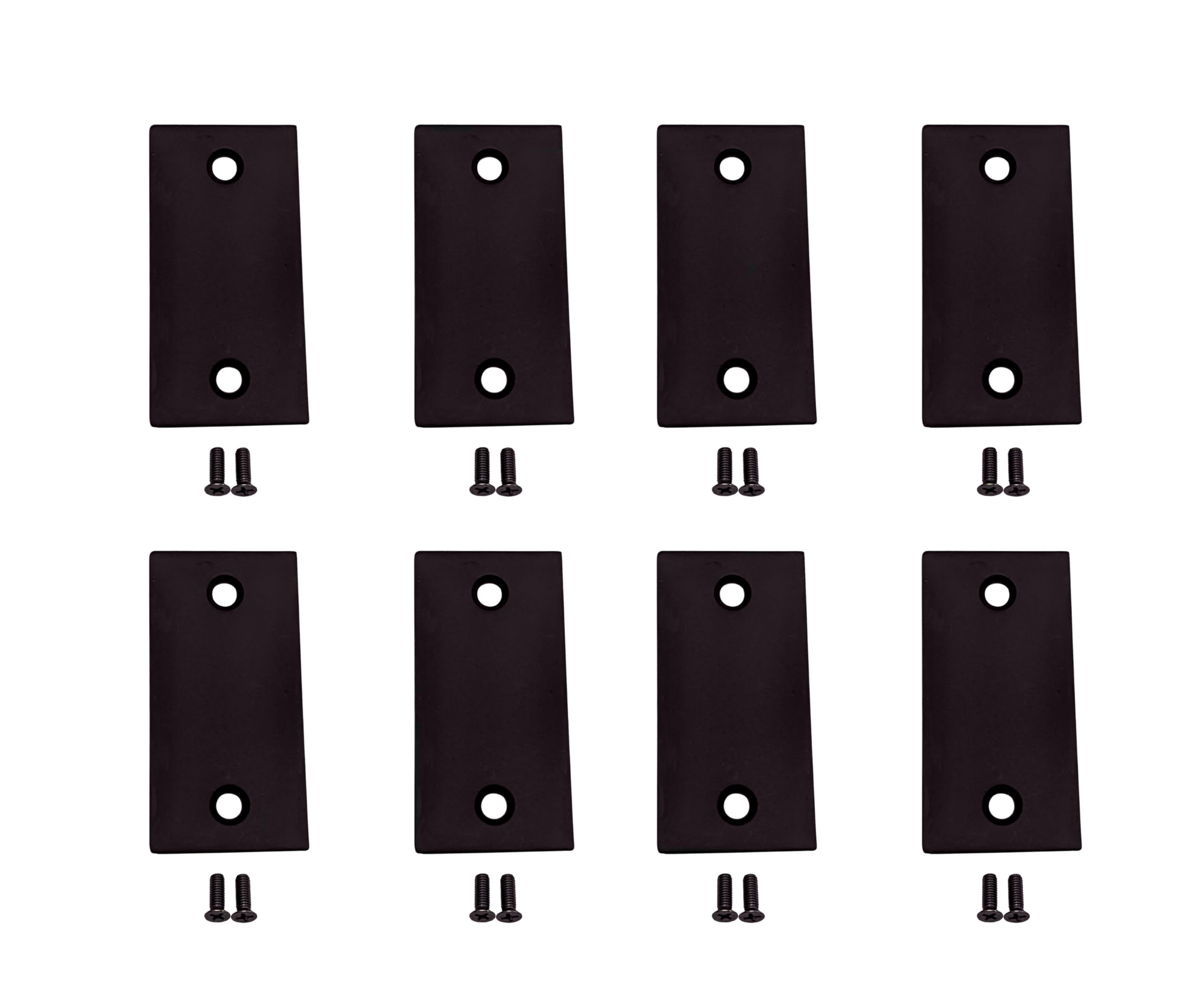 QCAA Lot de 8 plaques de remplissage de gâche de porte, 6,3 x 2,8 cm, acier inoxydable, bronze huilé US10B, MIT, lot de 8
