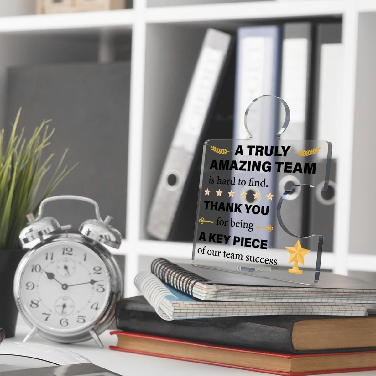 Team Gifts for Employees, Teamwork Gift Thank You Appreciation Gifts for Employees Coworkers Work Team Acrylic Puzzle Piece Plaque Sign Office Desk Decor - Image 4