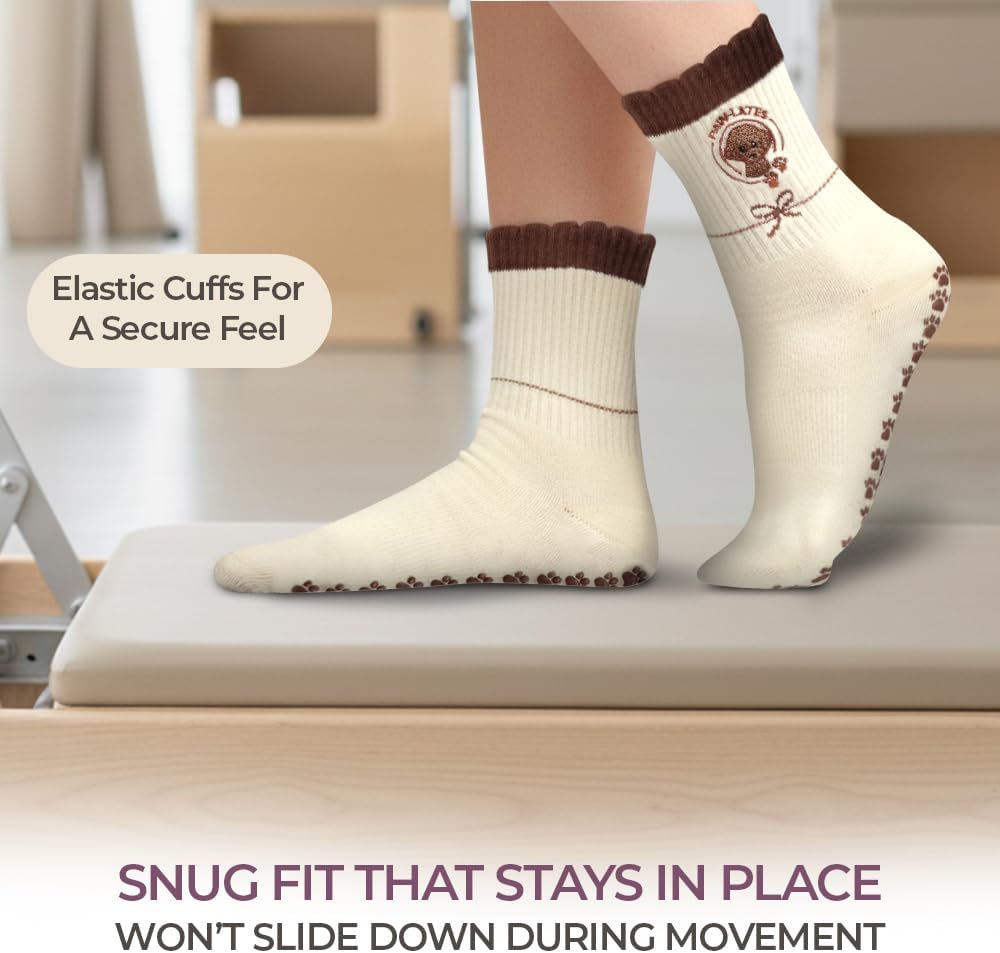 Cute Pilates Grip Socks,Non-Slip Barre & Yoga Socks