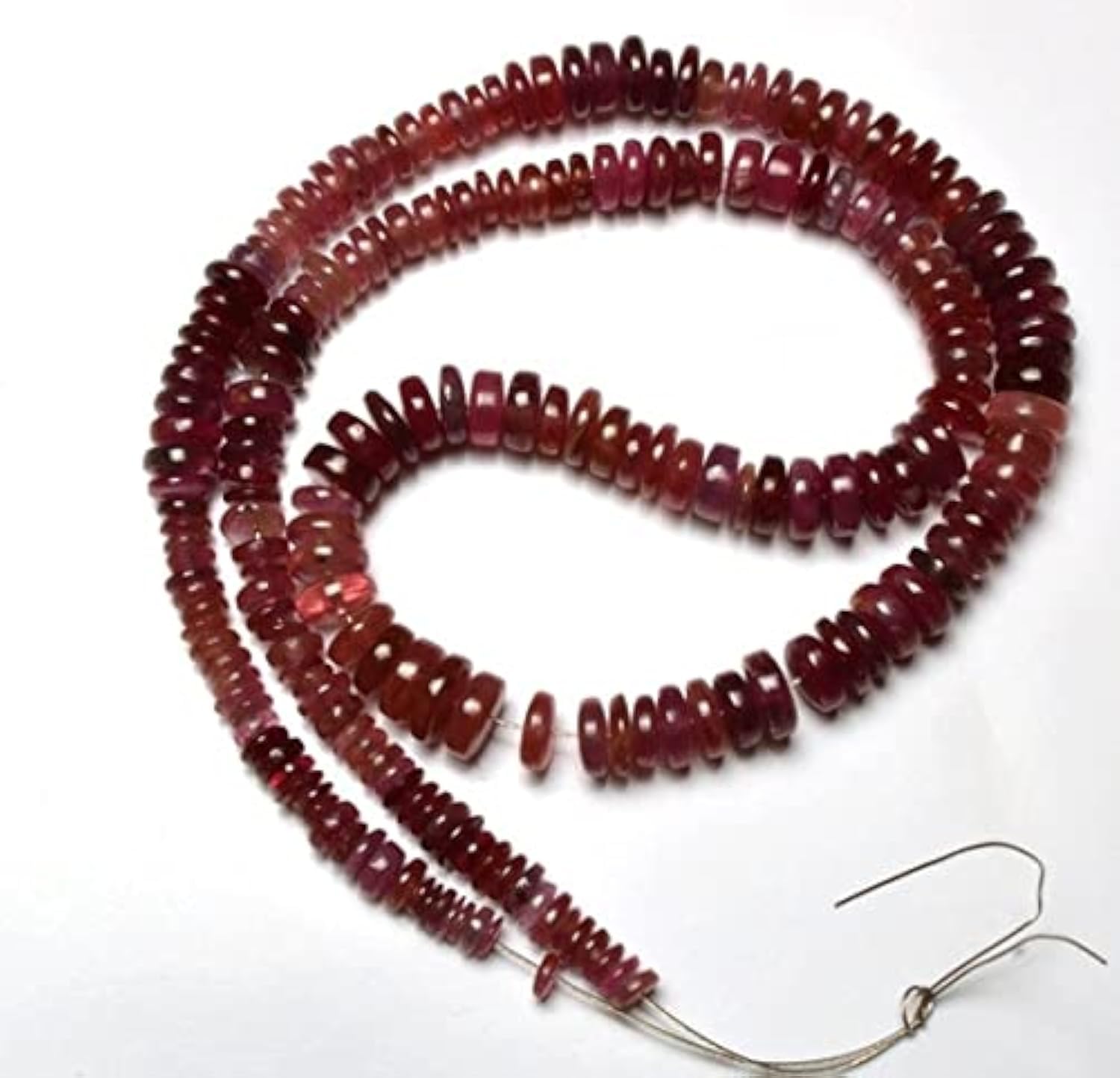 Saphir rose naturel AAA en perles lisses calibrées pour éviter les blocages de fil de joaillerie