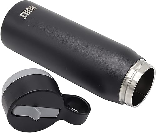Miniatura 8 de BUILT Botella en cascada de acero inoxidable de doble pared de 20 onzas líquidas de boca ancha, tapa con popote, vaso de viaje resistente a derrames