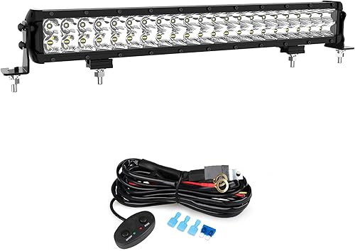 LMGAO 24 Inch LED Light Bar, Fog DC 10-30V Off-Road Lights, Amber & White Combo 