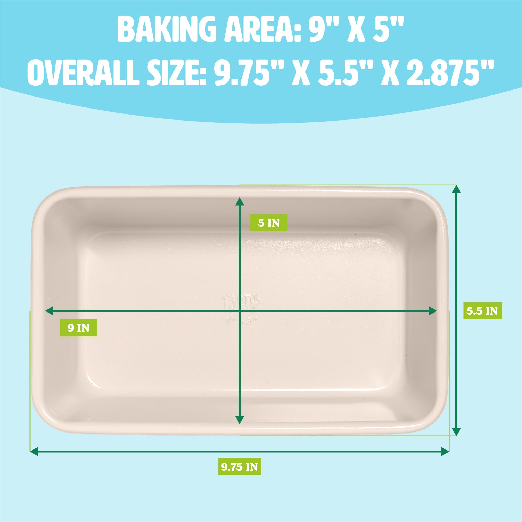 Tasty Molde para pan de 9 x 5 pulgadas, 2 piezas, aguamarina, 9 x 5 pulgadas