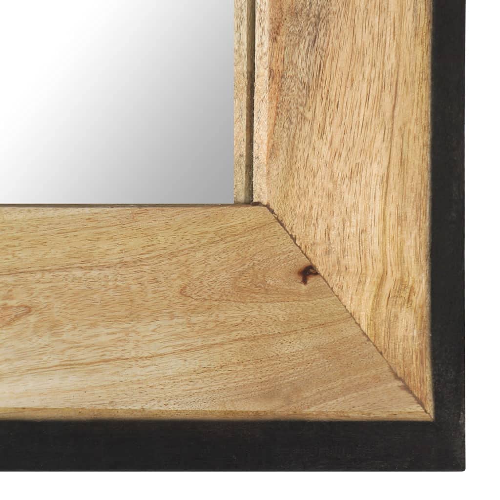 Spiegel 50 x 50 cm aus massivem Mangoholz mit natürlichem Finish, Wand oder Standspiegel für Flur Bad, Deko für Schlafzimmer, auch für Kosmetik und Rasur