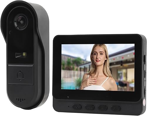 Video Doorbell System, 1080P HD Video Doorbell for Home Apartment, IP65 Waterproof, 2 Way Intercom,Night Vision, 4.3 Inch Color Display