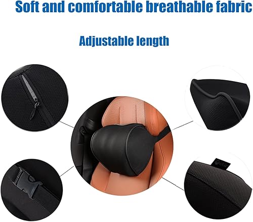 Miniatura 7 de Almohada para reposacabezas de asiento de automóvil, almohada para reposacabezas de automóvil para conducir, 100% espuma viscoelástica y almohada