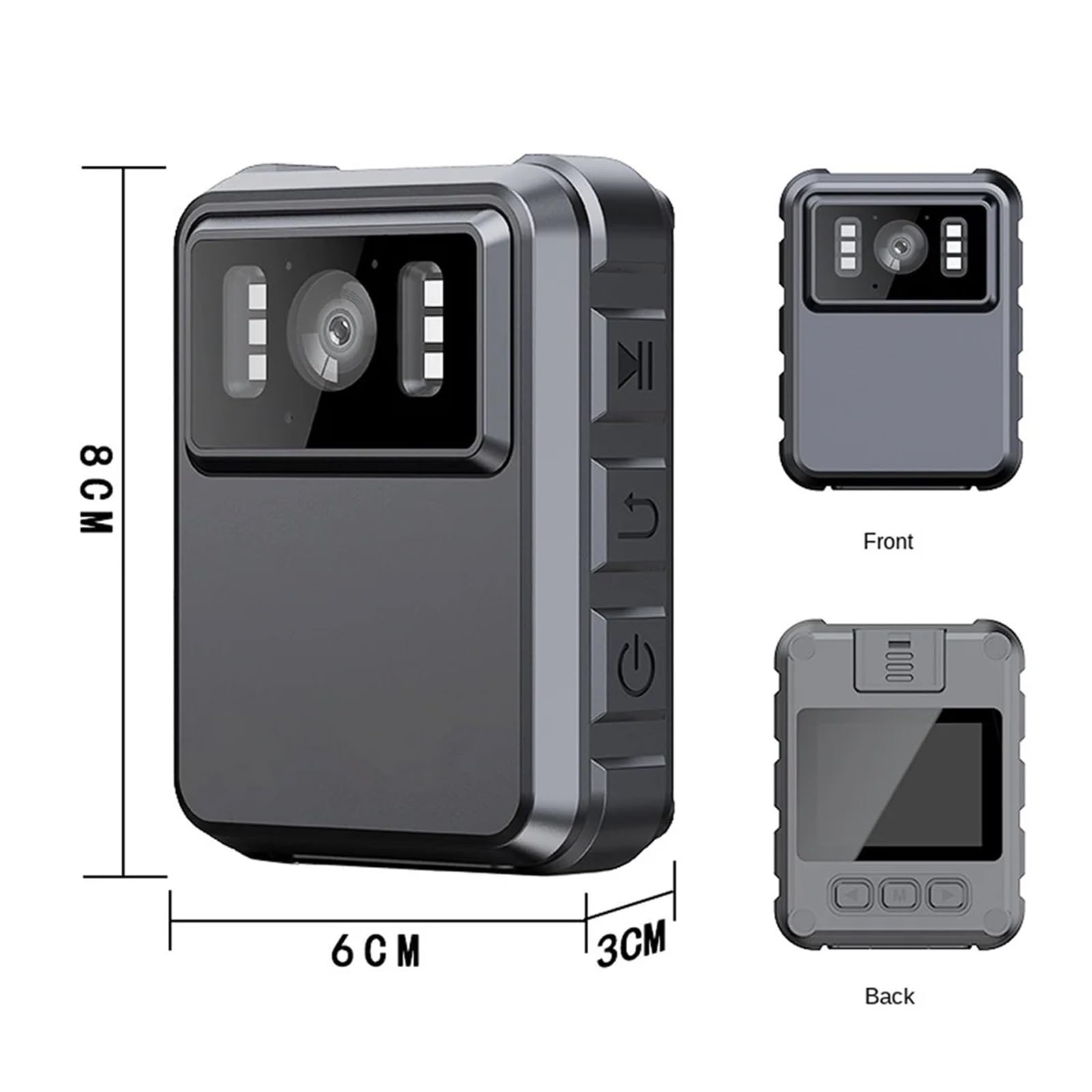 Kamera na ciele, Kamera montowana na ciele 1080P DVR wideo Security BodyCam IR Night Vision poręczne minikamery egzekwowanie prawa 10 godzin nagrywania(WIith WIFI)