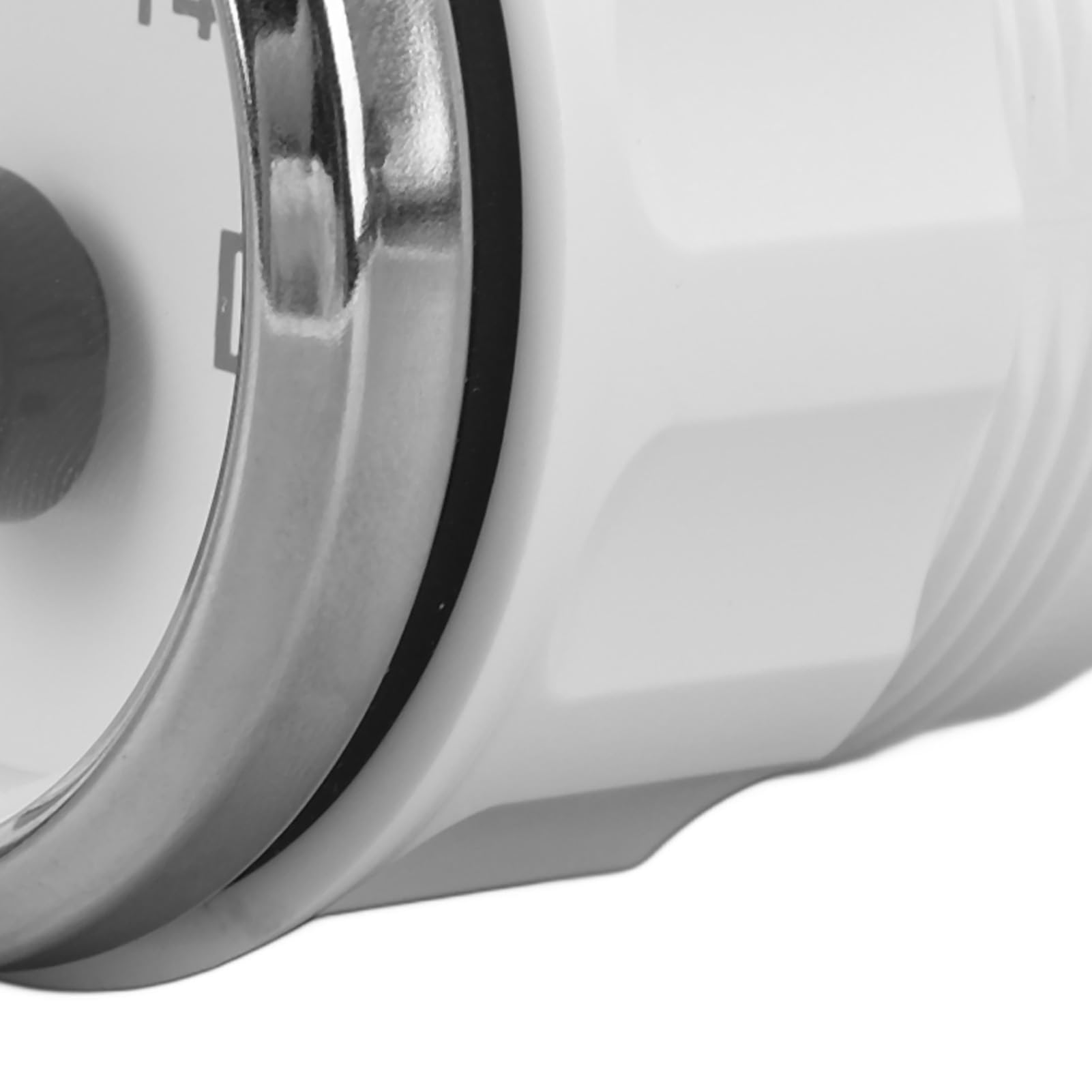 Voltmetro per Barche da 52 Mm DC9-32V Puntatore di Tensione con Retroilluminazione Colorata per Yacht Barche da Pesca (Copertura in argento placcato bianco)