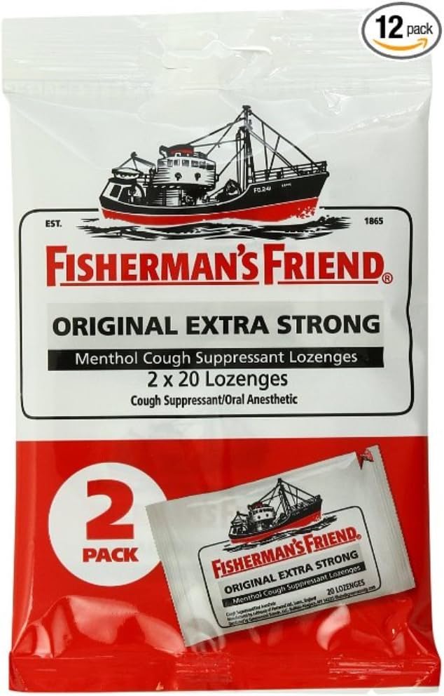 Fisherman's Friend Original Extra Strong Cough Suppressant Lozenges, 40-Count Bags (Pack of 12)