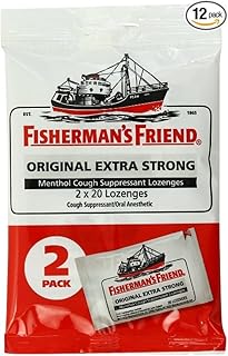 Fisherman's Friend Original Extra Strong Cough Suppressant Lozenges, 40-Count Bags (Pack of 12)