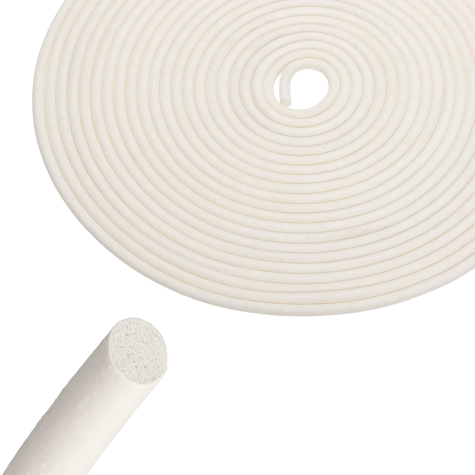 sourcing map Backer Rod, 5mm x 20m Silicone Rubber Foam Caulk Saver, Weather Strip Seal for Sealing Concrete Gaps, Expansion Joints, Crack Filling, Doors, Windows, White