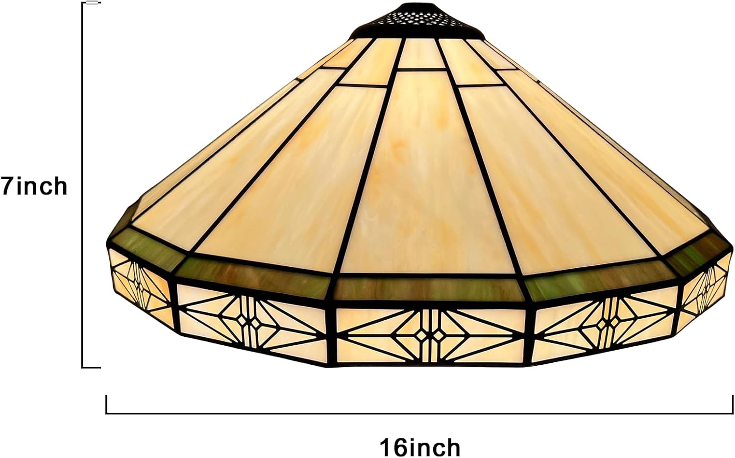 Capulina Tiffany Lamp Shade 16 Inches Wide Accessories Replacement Cream Style Stained Glass Lampshade for Table Lamp Floor Lamp