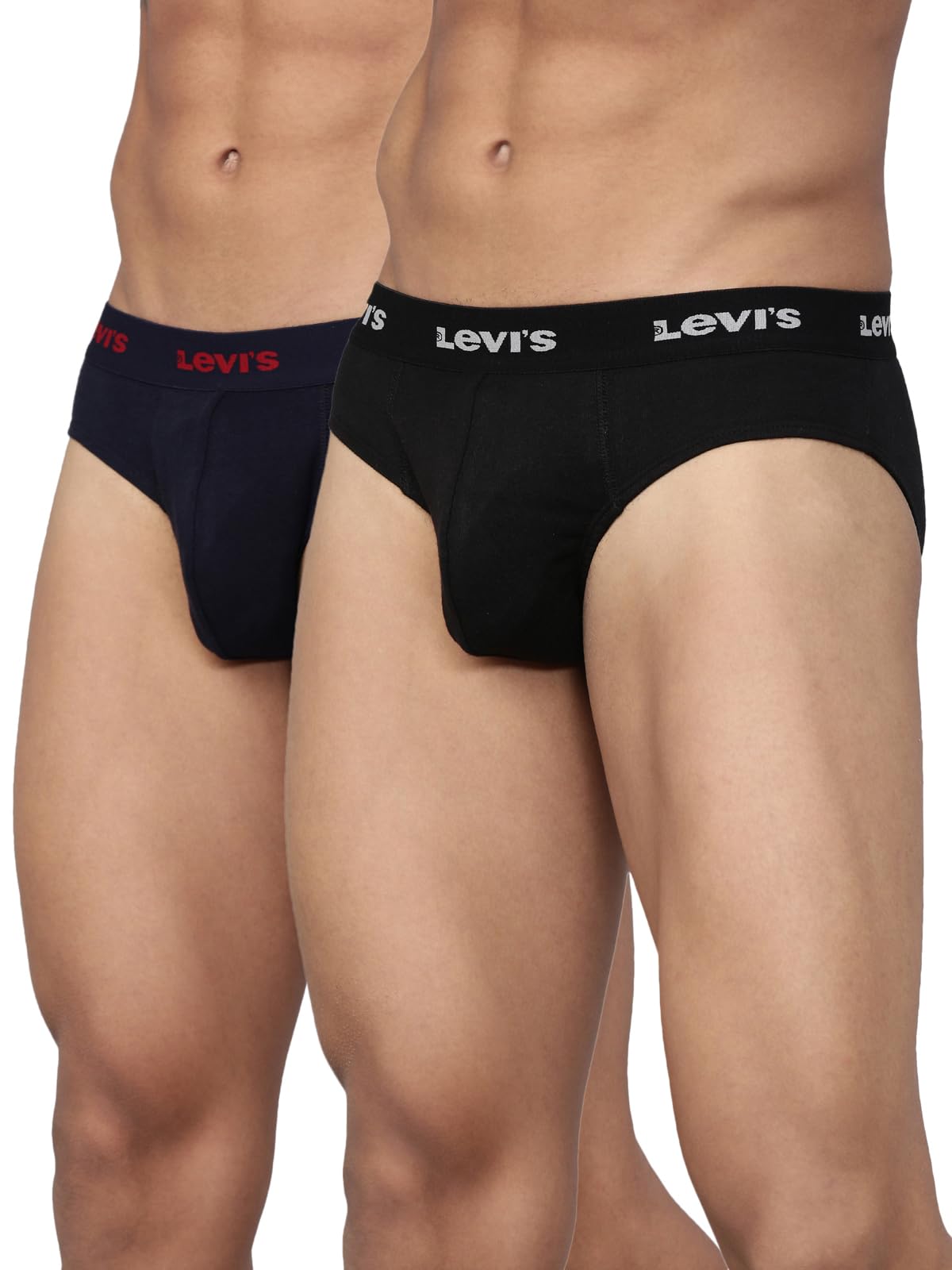 levi's 002 Classic Brief for Men with Contoured Double Pouch, Tag Free Comfort & Smartskin Technology (Multicolor - Pack of 2)-picture-33