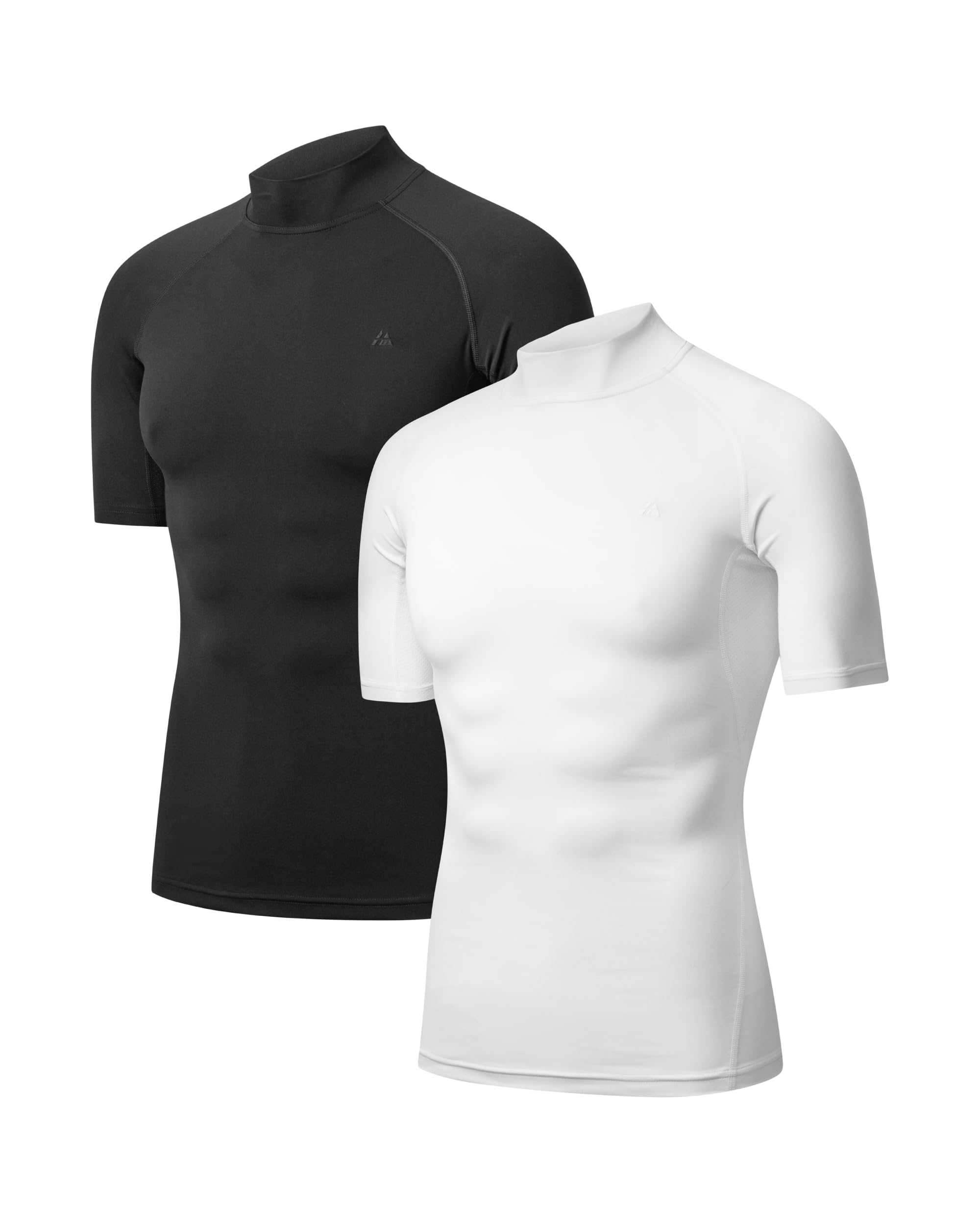 DANISH ENDURANCE Kompressionsshirt Herren, Laufshirt Kurzarm, Funktionsshirt, Muskelshirts, Sportshirt, Activewear für Männer, Schnelltrocknend & Atmungsaktiv, 2er Pack