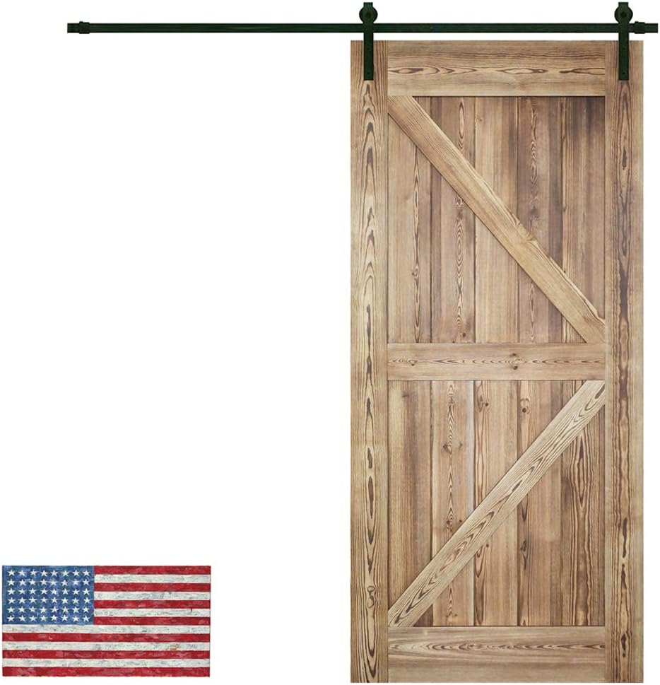 Made in U.S. Heavy Duty Sturdy Sliding Barn Door Slab - Unfinished Natural Solid Knotty Pine Interior Barn Wood Closet Door Panels 36 / 42inch x 84inch (Sliding Barn Door Hardware Kit Not Included)