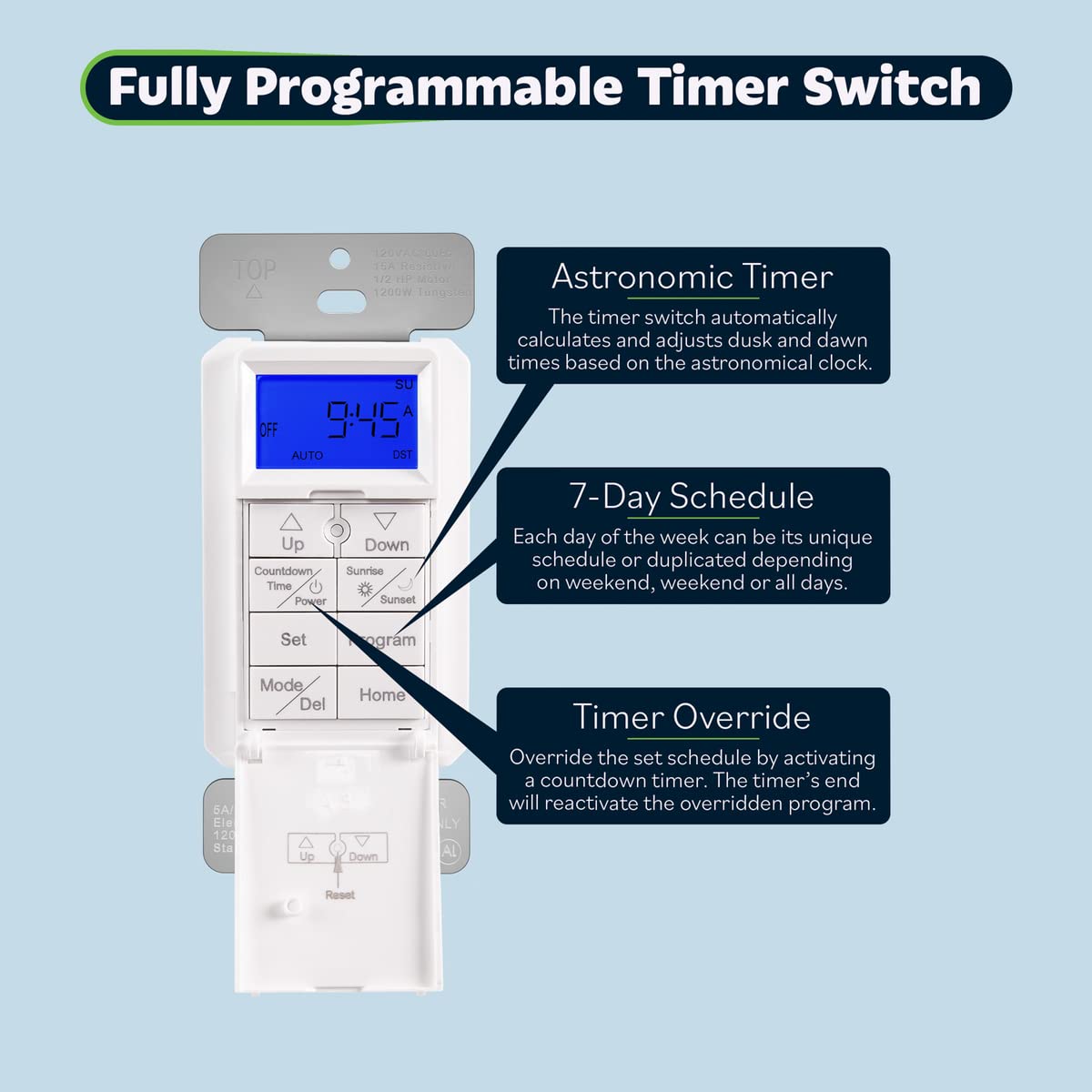 Buy TOPGREENER Digital Astronomic Timer Switch, 7Day Programmable