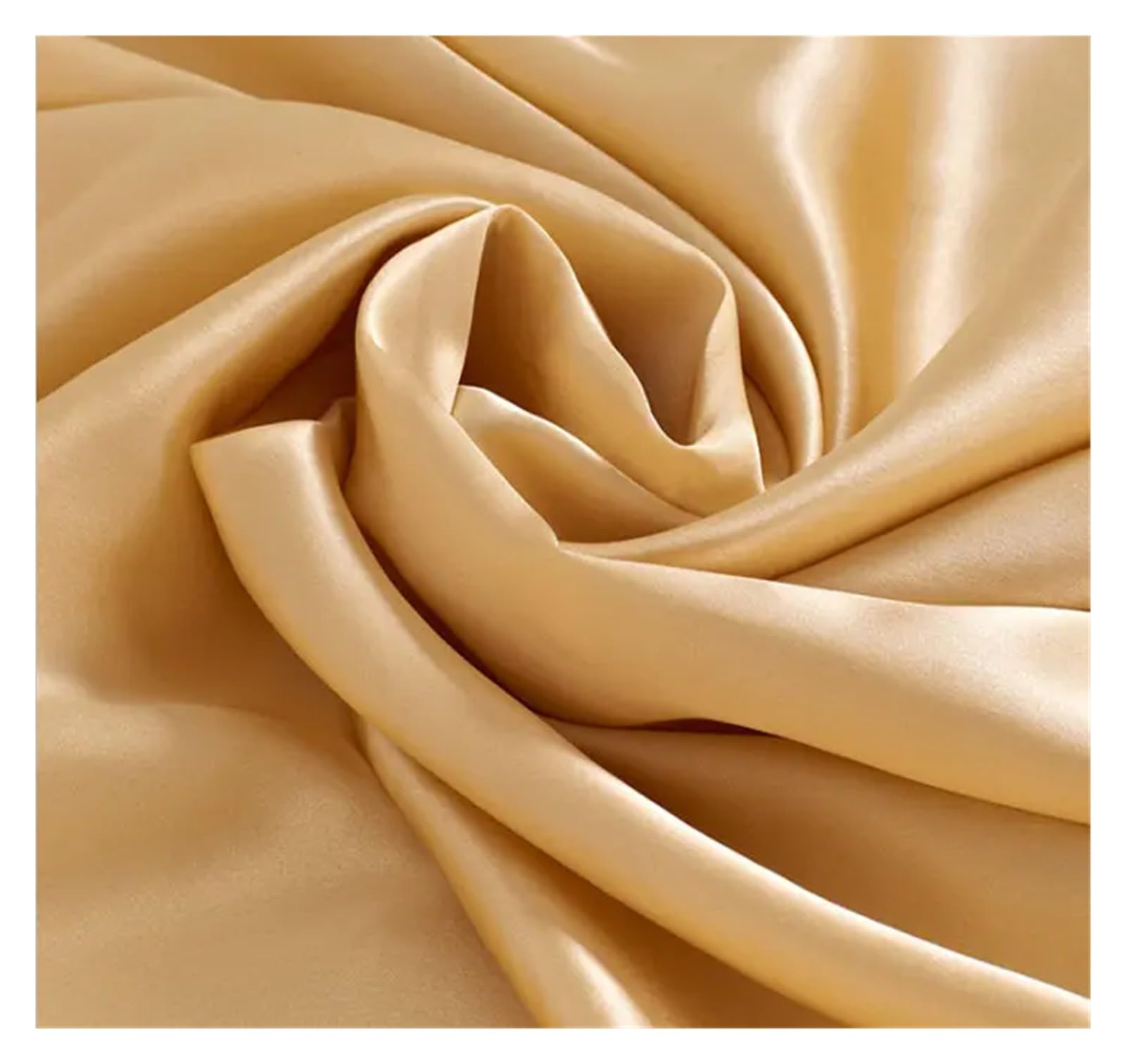 100% Mulberry Stain Silk Fabric 19 Momme Plain Dyed Super Smooth for Wedding DIY Dress Clothing Bedding(Champagne,1 Meter)