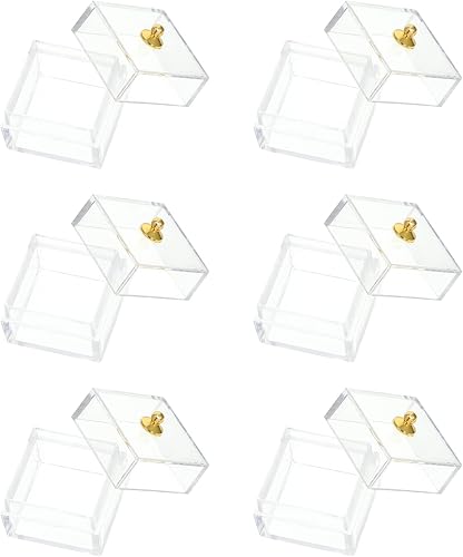 Miniatura 9 de Caja de exhibición de dulces para casa de muñecas, mini caja transparente, contenedor de almacenamiento para dulces con tapas, caja de joyería